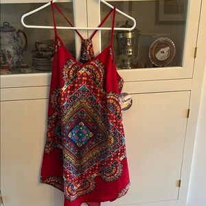 Vibrant Red Bohemian Dress